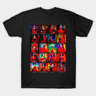 Red Dress Black Cat Art Movements T-Shirt